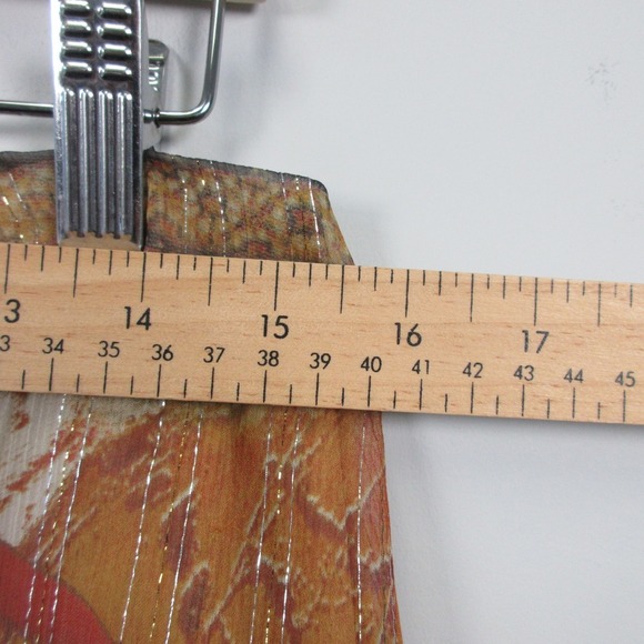 Cartise 8 Silk Metallic Maxi Skirt 8 Y2k Gold Brown Abstract Boho Whimsical 104 - Picture 4 of 8